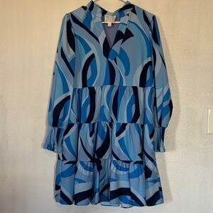 Sail to Sable Geometric Blue Dress